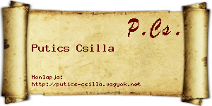 Putics Csilla névjegykártya